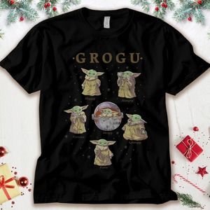 Baby Yoda Star Wars The Mandalorian Grogu Moods R16 T-Shirt Unisex Adult T-shirt